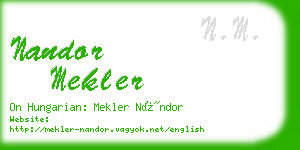 nandor mekler business card